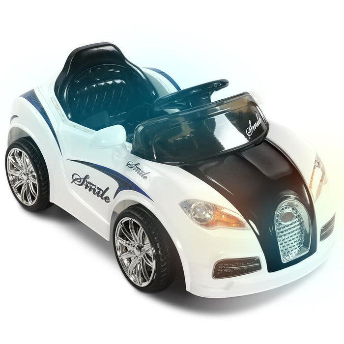 Unbranded Bugatti Inspired White 12v Ride-On Kids Car RCAR-BUGAT-BKWH