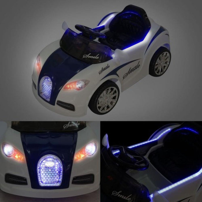 Unbranded Bugatti Inspired White 12v Ride-On Kids Car RCAR-BUGAT-BKWH