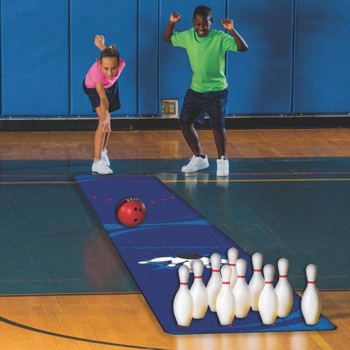 Ten Pin Bowlng Array Complete Ten Pin Bowling Set with Pins, 2.2kg Ball & 9m Bowling Carpet ...