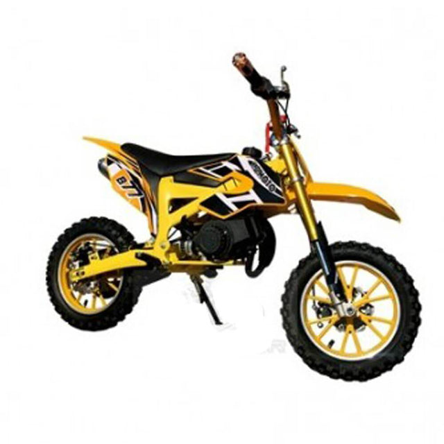 MJM MJM 49cc Petrol Powered 2-Stroke Kids Dirt Bike - Yellow MJM-49DB-YEL