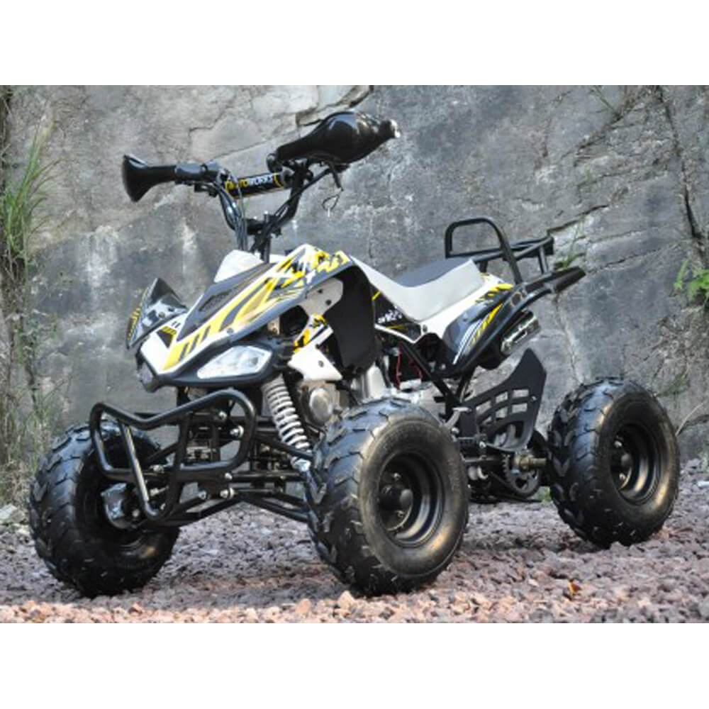 Motoworks 125cc Petrol-Powered 4-Stroke Sports Kids Quad Bike - Yellow - Kids Car Sales