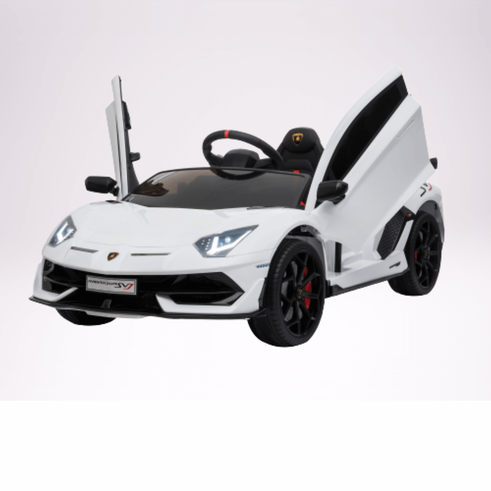 Kids Car Sales Lamborghini Aventador SVJ 12v Kids Ride-On Car w/ Remote - White HL328-WHI