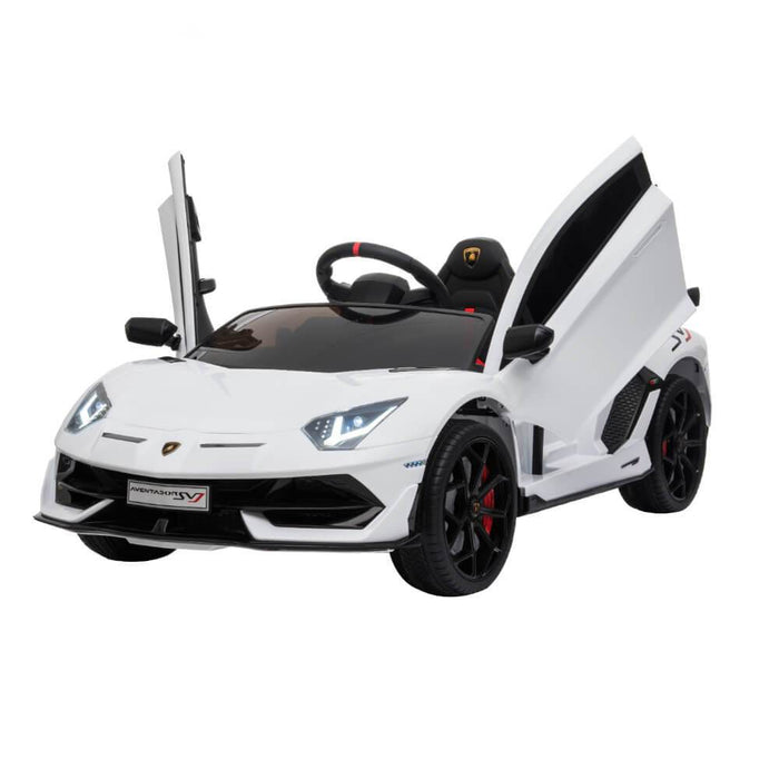 Kids Car Sales Lamborghini Aventador SVJ 12v Kids Ride-On Car w/ Remote - White HL328-WHI