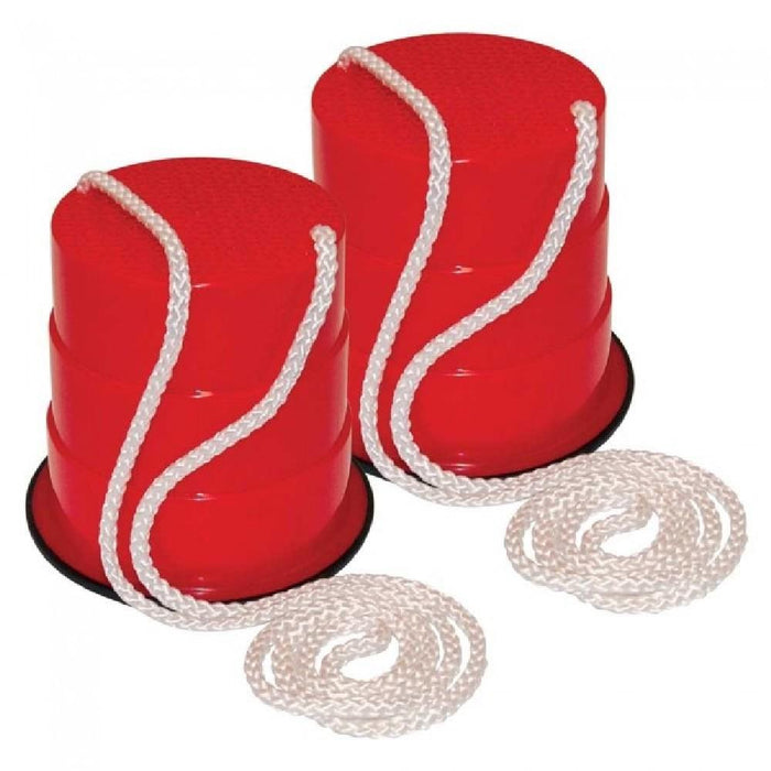 Yard Games High Stepper Red Stilt Buckets with Rope YG2810