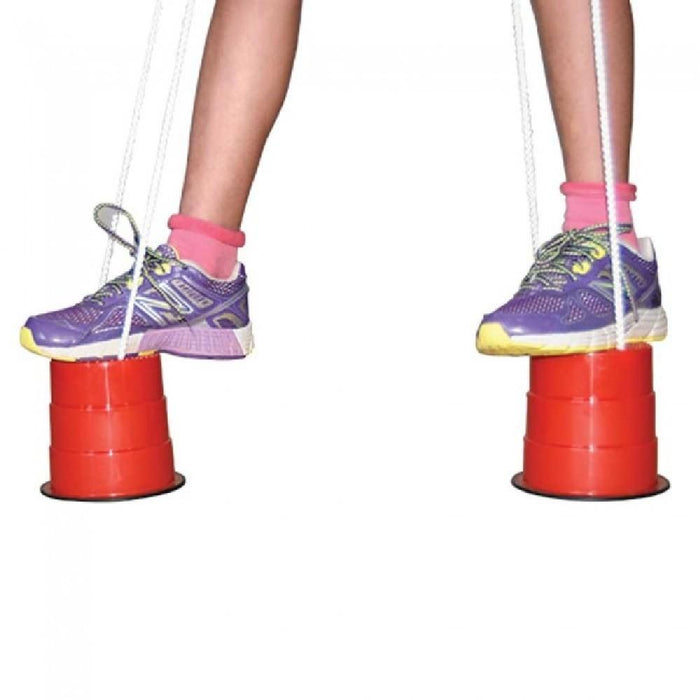 Yard Games High Stepper Red Stilt Buckets with Rope YG2810