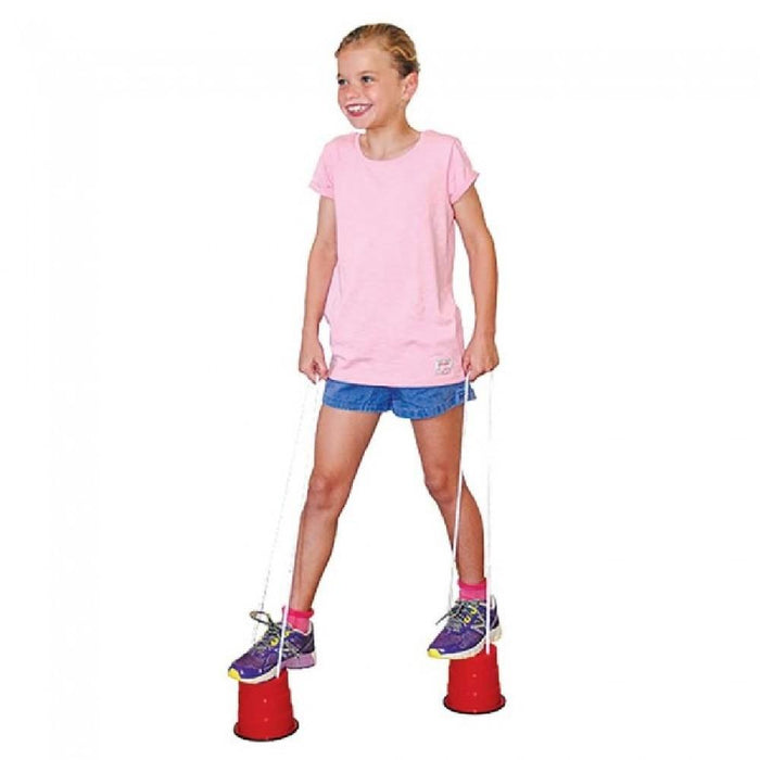 Yard Games High Stepper Red Stilt Buckets with Rope YG2810