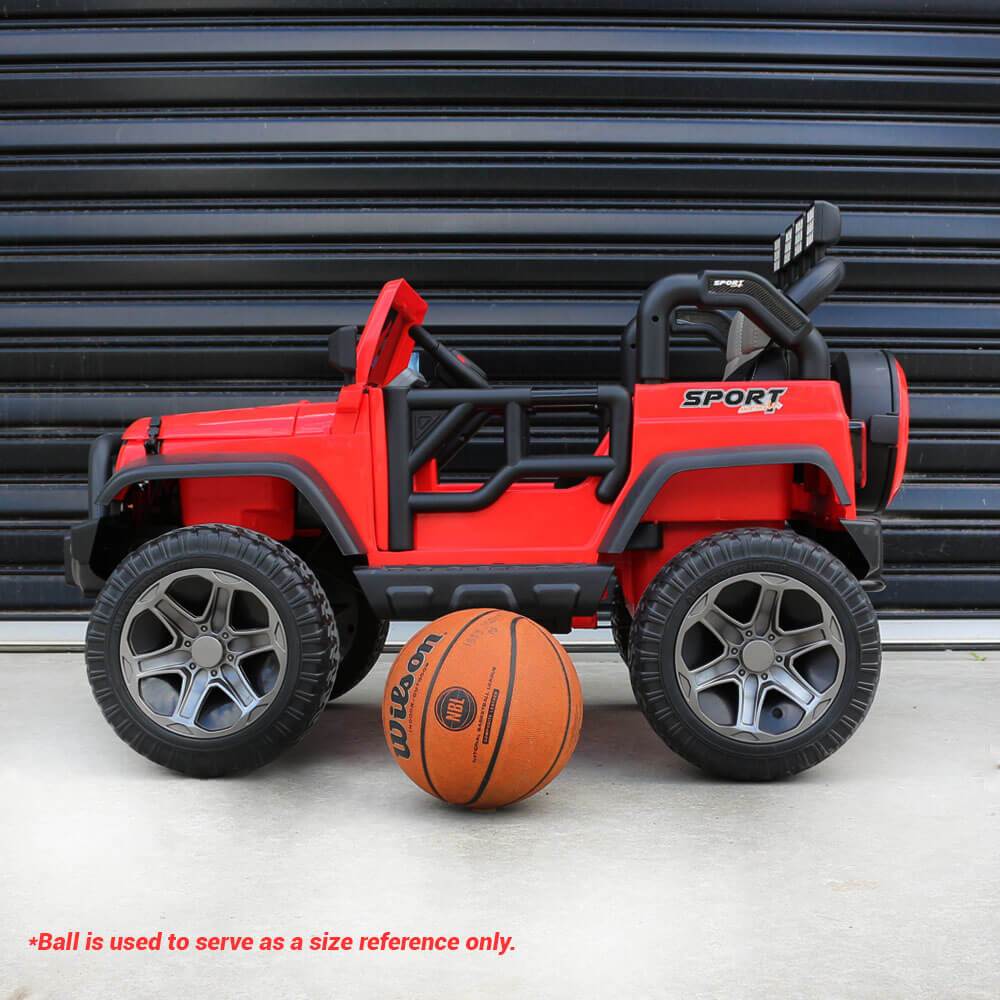 Kids Car Sales Big 2-Seat Beach-Cruiser 12v Kids Ride-On SUV w/ Remote - Red BJP012-RED