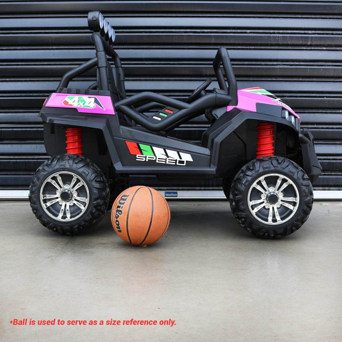 Kids Car Sales Big 2-Seat Trail-Cat 24v Kids Ride-On Buggy w/ Remote - Pink BJS2588-1-PIN