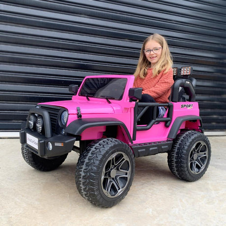 Kids Car Sales Big 2-Seat Beach-Cruiser 12v Kids Ride-On SUV w/ Remote - Pink BJP012-PIN