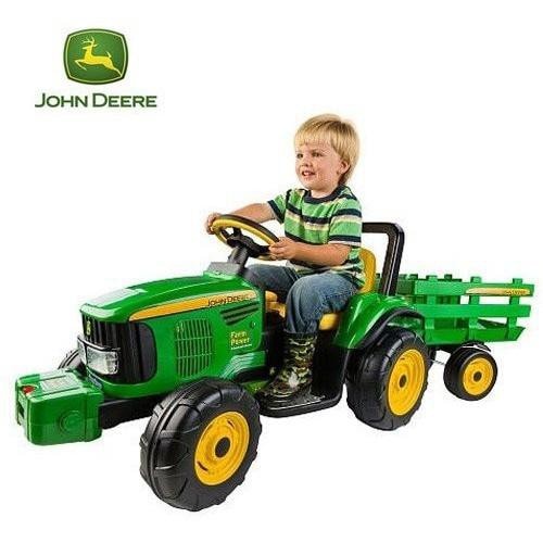 John Deere John Deere Farm Power 12v Kids Ride-On Tractor With Trailer IGOR0050