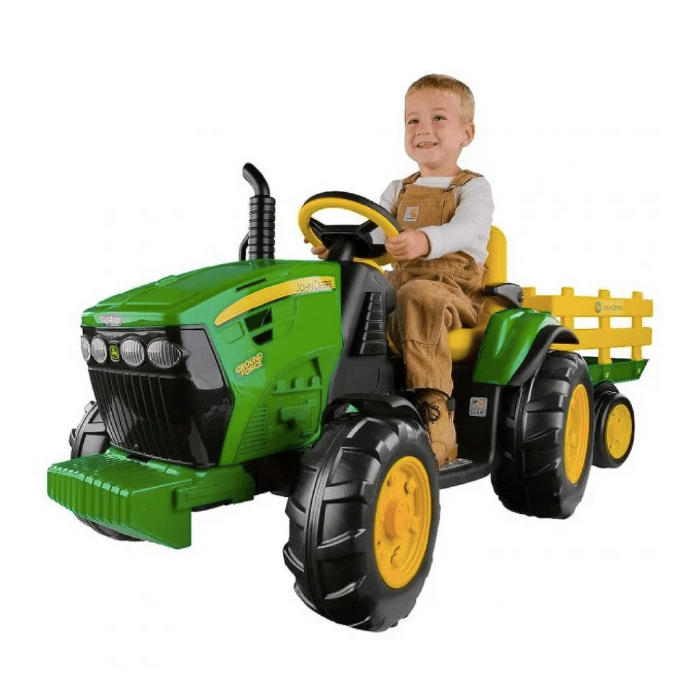 John Deere John Deere Ground Force 12v Kids Ride-On Tractor With Trailer IGOR0039