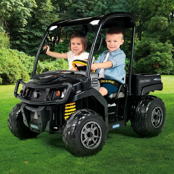 John Deere John Deere Midnight Black XUV 12V Kids Ride On Gator with Roof IGOD0093