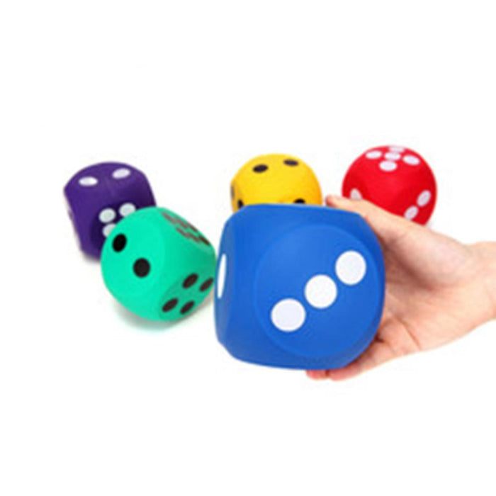 Jumbo 10cm Coloured Rubber Die - 6 Pack - KIDS CAR SALES