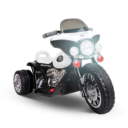 Unbranded Kids Electric 6v White 3-Wheel Chopper-Style Police Ride-On Motorbike RCAR-MBIKE-POLICE