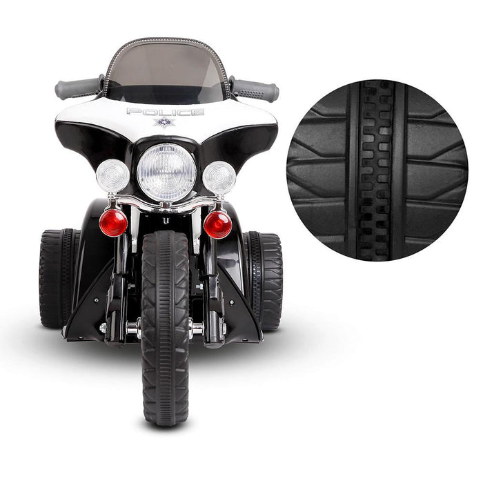 Unbranded Kids Electric 6v White 3-Wheel Chopper-Style Police Ride-On Motorbike RCAR-MBIKE-POLICE