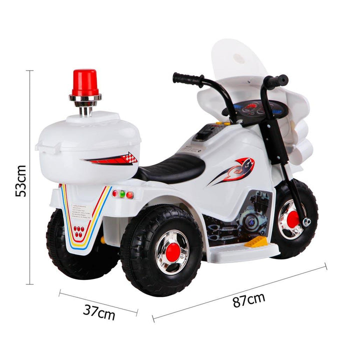 Unbranded Kids Electric 6v White 3-Wheel Ride-On Motorbike RCAR-MBIKE-WH