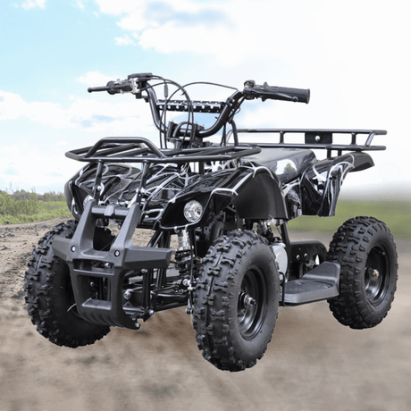 MJM MJM 49cc Petrol Powered 2-Stroke Farm Kids ATV Quad Bike - Black MJM-49ATV-FA-BLK