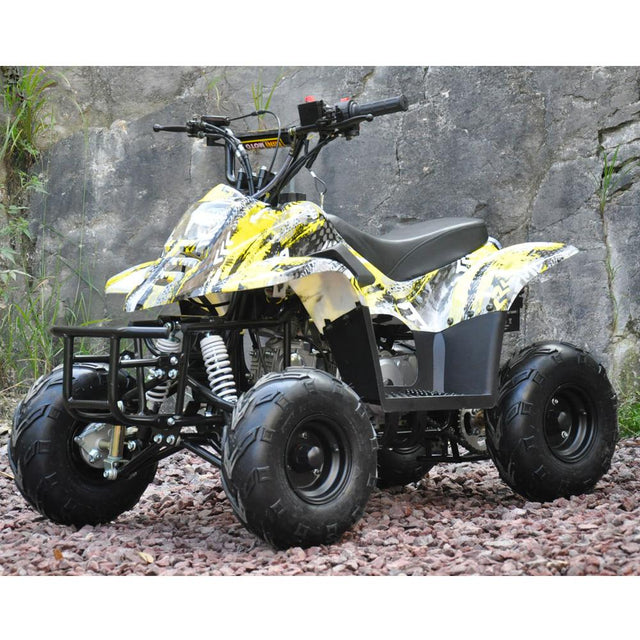 Motoworks Motoworks 110cc Petrol Powered 4-Stroke Sports Kids Quad Bike - Yellow MOT-110ATV-SP-YEL