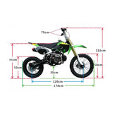 Motoworks Motoworks 150cc Petrol Powered 4-Stroke Big Foot Kids Dirt Bike - Green MOT-150BFDB-GRE