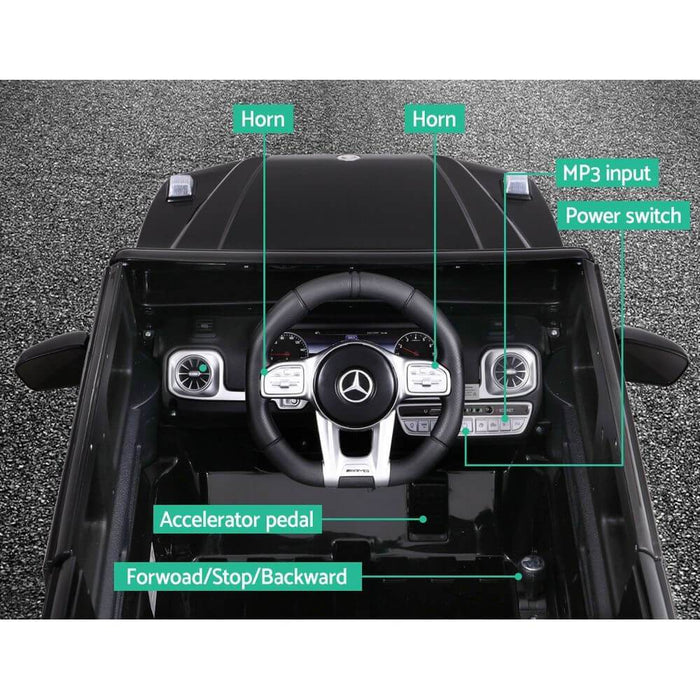 Unbranded Mercedes Benz AMG G63 Licensed Black 12v 60W Ride-On Kids Car RCAR-AMG63-12V-BK