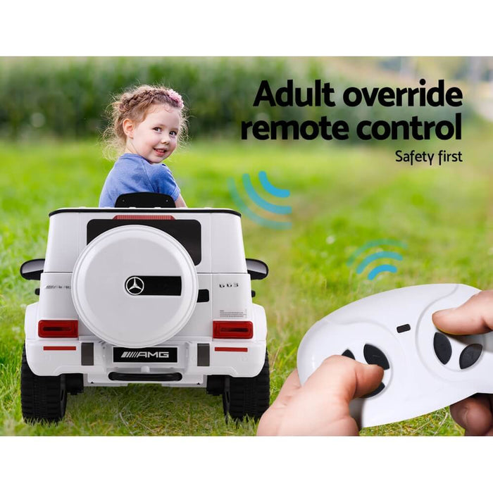 Unbranded Mercedes Benz AMG G63 Licensed White 12v Ride-On Kids Car RCAR-AMG63-WH