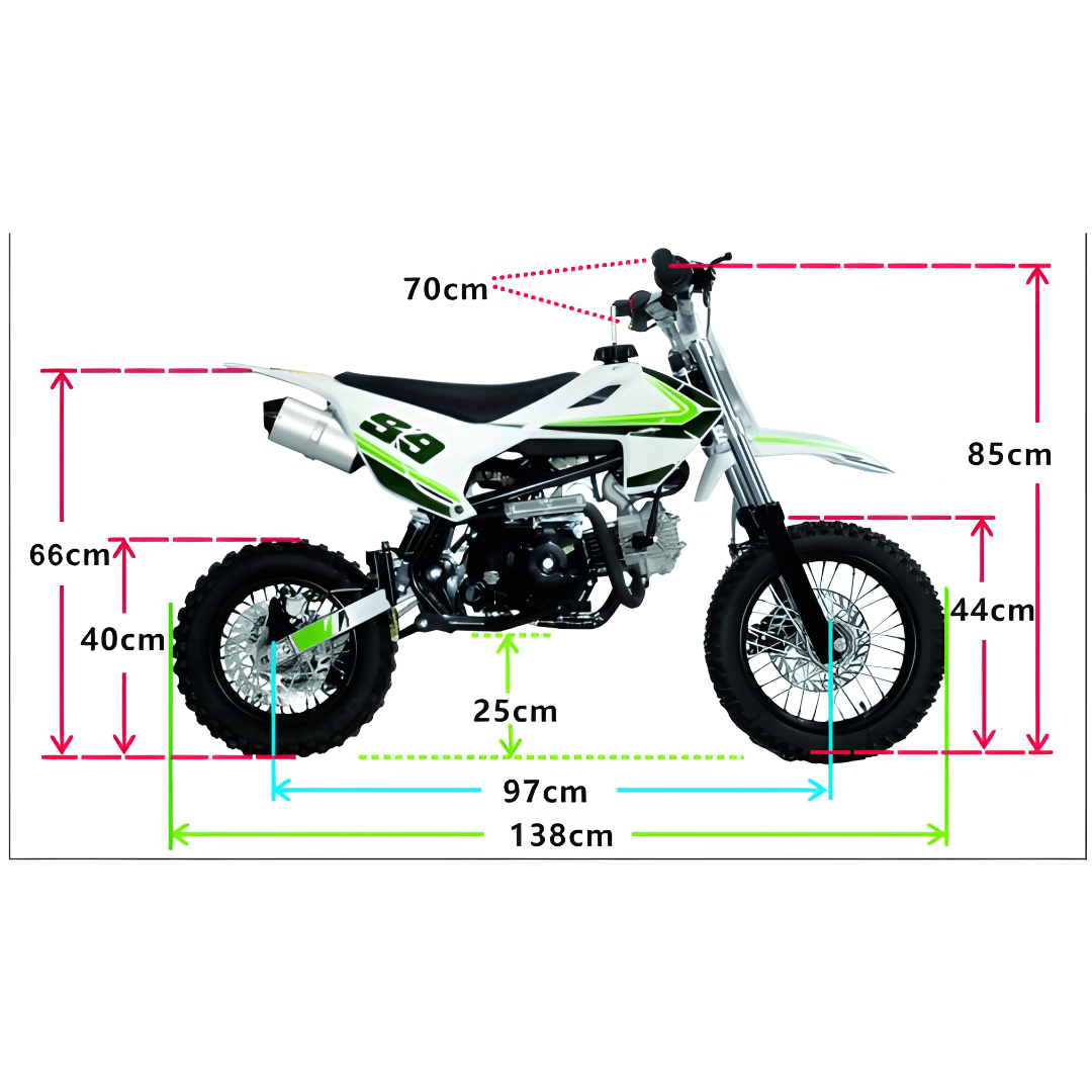 Motoworks Motoworks 50cc Petrol Powered 4-Stroke Kids Dirt Bike - Blue MOT-50DB-BLU