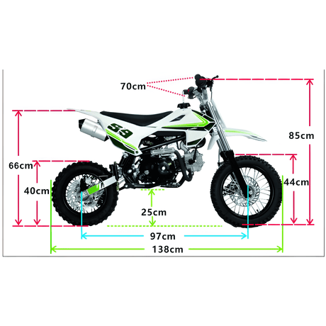 Motoworks Motoworks 50cc Petrol Powered 4-Stroke Kids Dirt Bike - Green MOT-50DB-GRE