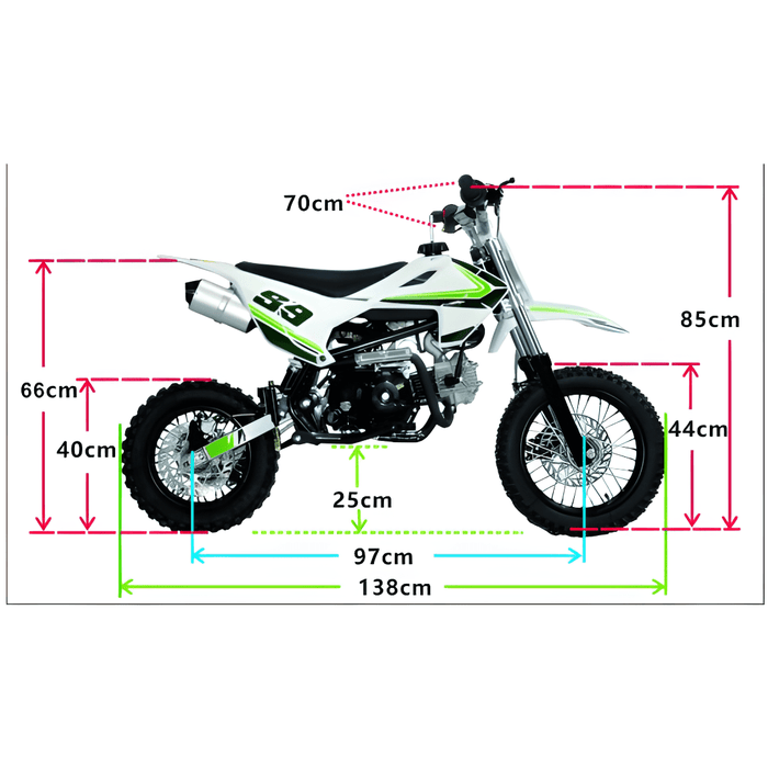 Motoworks Motoworks 50cc Petrol Powered 4-Stroke Kids Dirt Bike - Green MOT-50DB-GRE