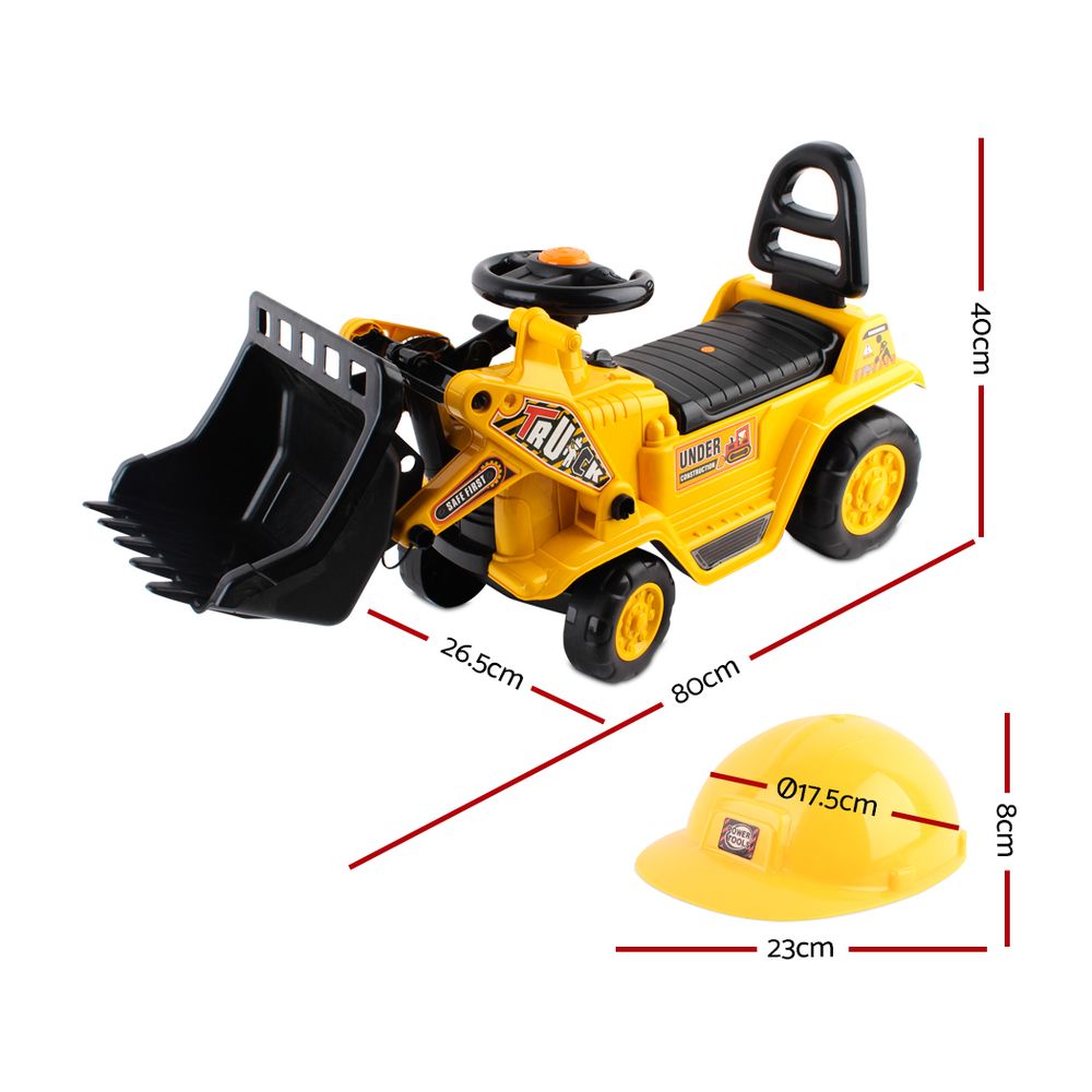 Kids Ride-On Yellow Loader Digger Bulldozer