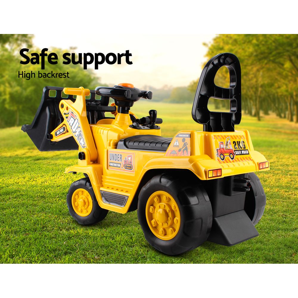 Kids Ride-On Yellow Loader Digger Bulldozer