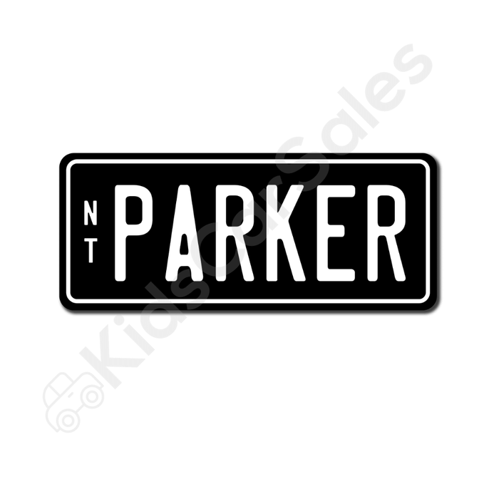 Unbranded Black / White Personalised Mini Number Plate for Kids Ride-On Cars Mini-Plate