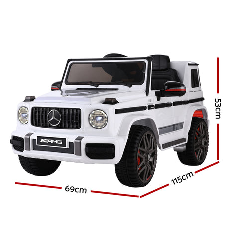 Mercedes Benz AMG G63 Licensed White 12v Ride-On Kids Car