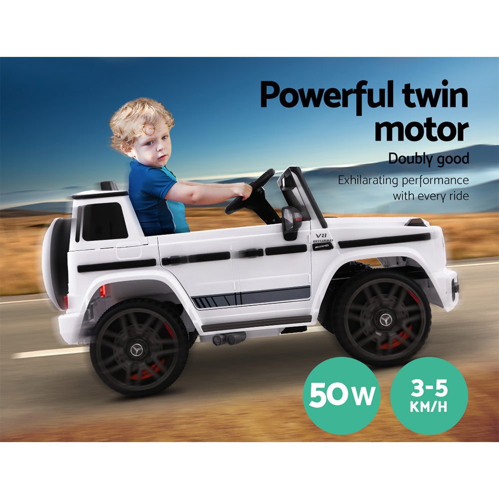 Mercedes Benz AMG G63 Licensed White 12v Ride-On Kids Car