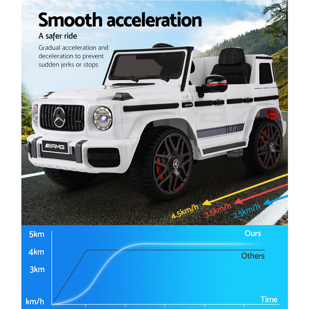 Mercedes Benz AMG G63 Licensed White 12v Ride-On Kids Car