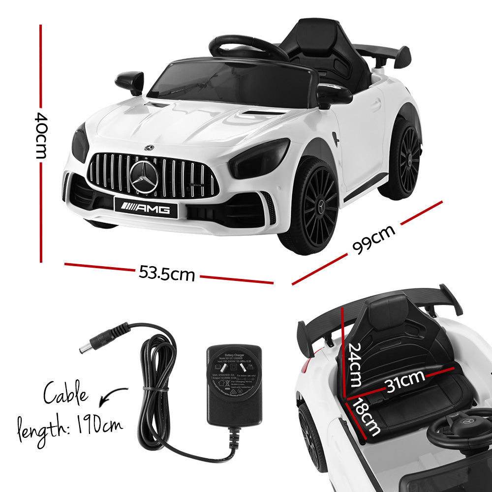 Mercedes-Benz AMG GTR Licensed 12v Electric Kids Ride-On Car - White