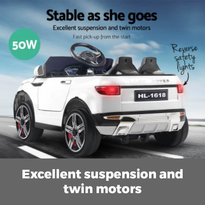 Unbranded Kids Electric 12v Ride-On Kids Car with Remote - White RCAR-EVOQUE-WH