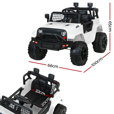 Kids Electric 12v Ride On Jeep with Remote Control - White