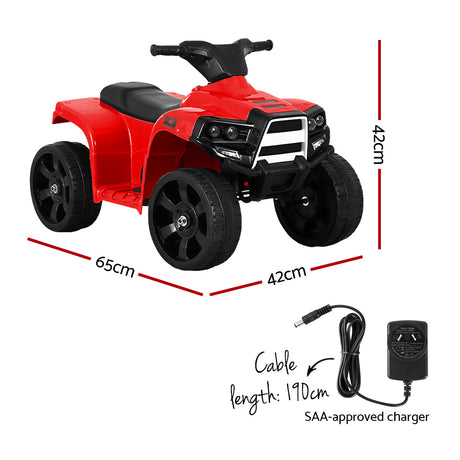 Kids Electric 6v Red 3-Wheel Ride-On Motorbike