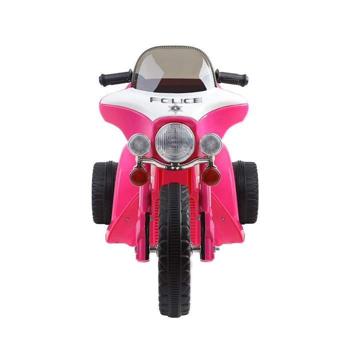 Unbranded Kids Electric 6v White 3-Wheel Chopper-Style Pink Ride-On Motorbike RCAR-MBIKE-POLICE-PK