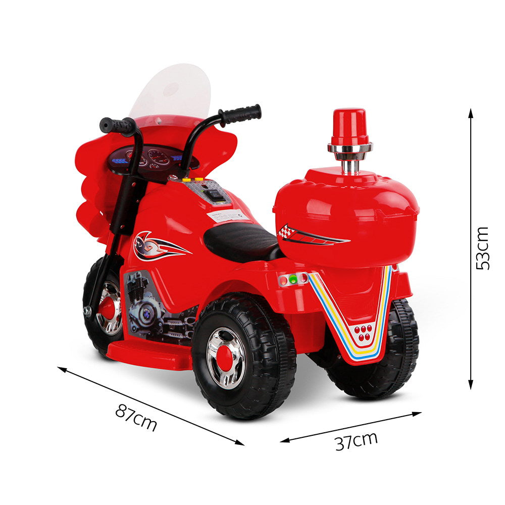 Rigo Kids Electric Ride On Police Motorcycle Motorbike 6V Battery Red