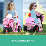 Kids Electric 6v Pink 3-Wheel Ride-On Motorbike