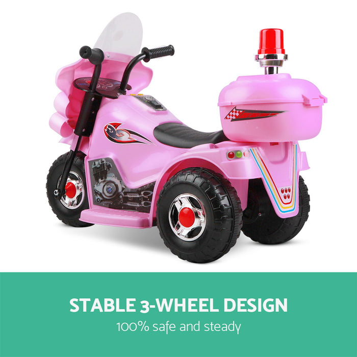 Kids Electric 6v Pink 3-Wheel Ride-On Motorbike