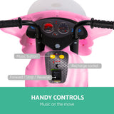 Kids Electric 6v Pink 3-Wheel Ride-On Motorbike