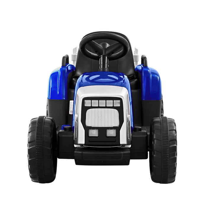 Rigo Kids Electric 12v Farm Tractor Trailer Ride-On Kids Car - Blue