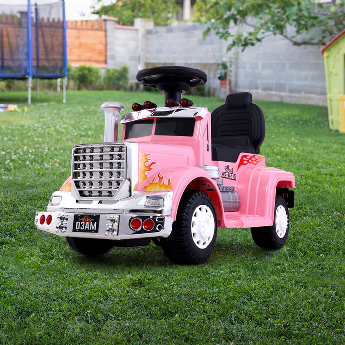 Kids Electric Toy Truck 6v Ride-On Kids Car - Pink