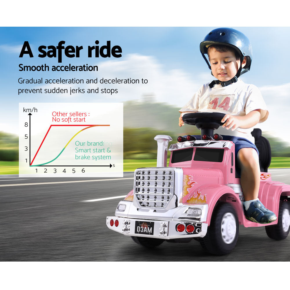 Kids Electric Toy Truck 6v Ride-On Kids Car - Pink