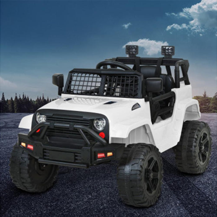 Unbranded Kids Electric 12v Ride On Jeep with Remote Control - White RCAR-JEP-4WS-WH