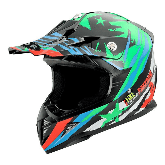 TDRMOTO Small (47-48cm) TRDMOTO Kids Full-Face Motorbike/ATV Helmet - Green TP440GRN