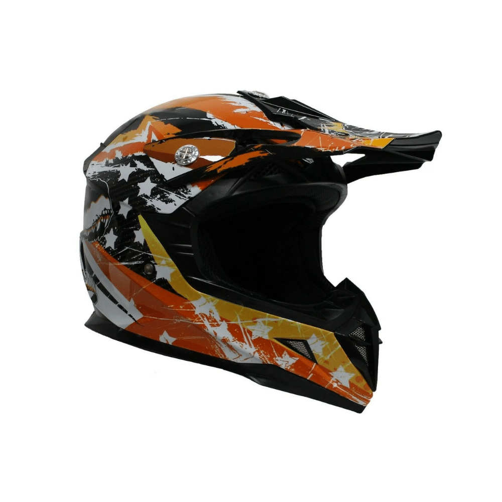 TDRMOTO TRDMOTO Kids Full-Face Motorbike/ATV Helmet - Orange