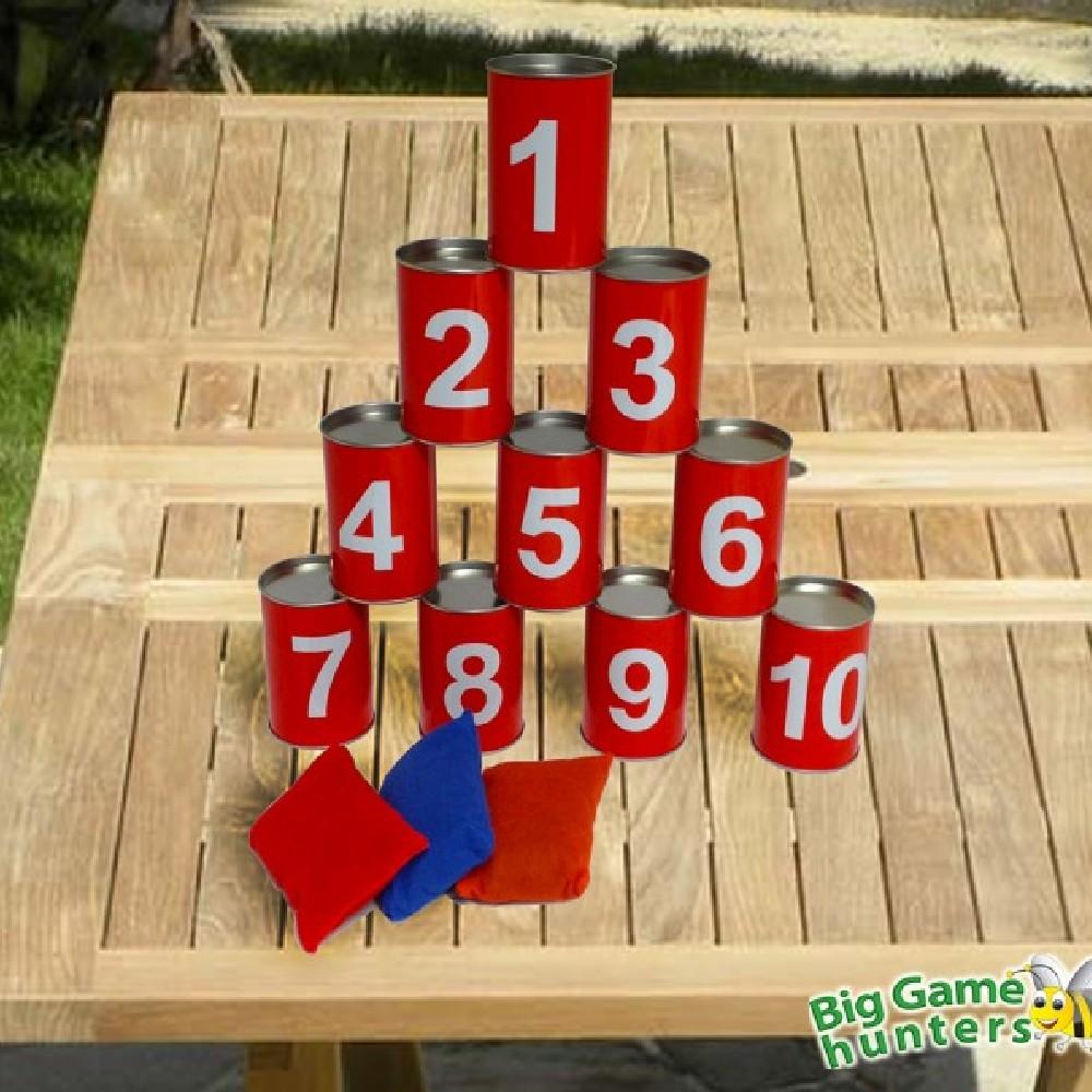 Yard Games Tin Can Alley Toss Target Game with 10 Cans & 3 Throwing Bags YG0201